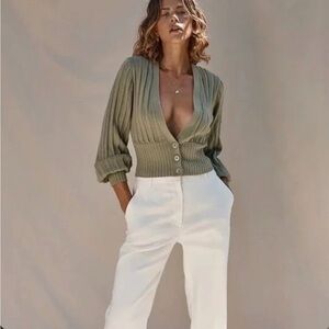 Aritzia Wilfred Plunge Front Cardigan